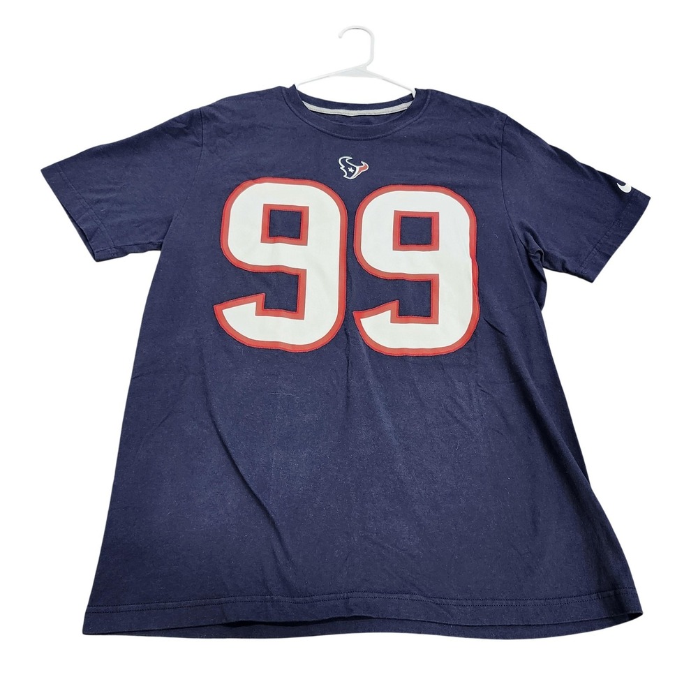 Houston Texans Shirt Mens Large Blue NFL Football Watt 99 Nike Graphic Tee